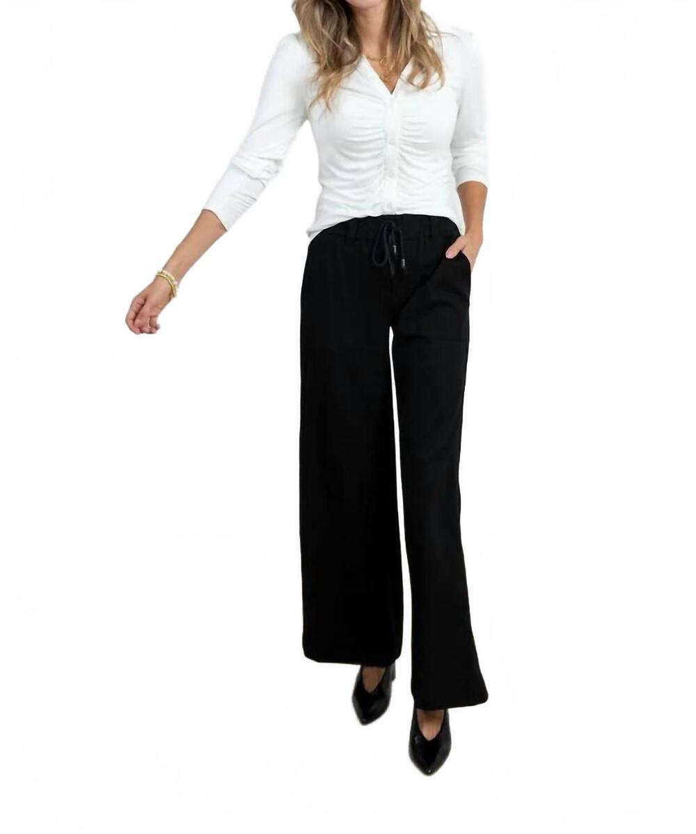 NEW MAC & ME women's ponte high rise wide leg in black